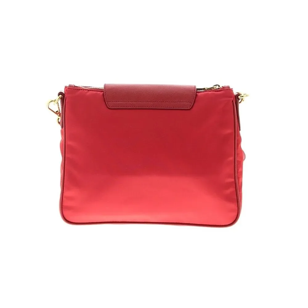 NEW, PRADA Rosso Tessuto Nylon And Saffiano Leather Small Crossbody Bag,